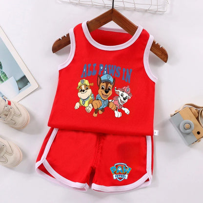 PAW Patrol Kids Soccer Jersey Set - Colorful Sleeveless Sportswear Training Outfit