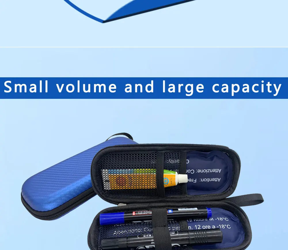 Portable Insulin Cooling Bag with 4 Ice Packs – Diabetic Pocket Pill Protector, Waterproof Thermal Insulated Medical Cooler