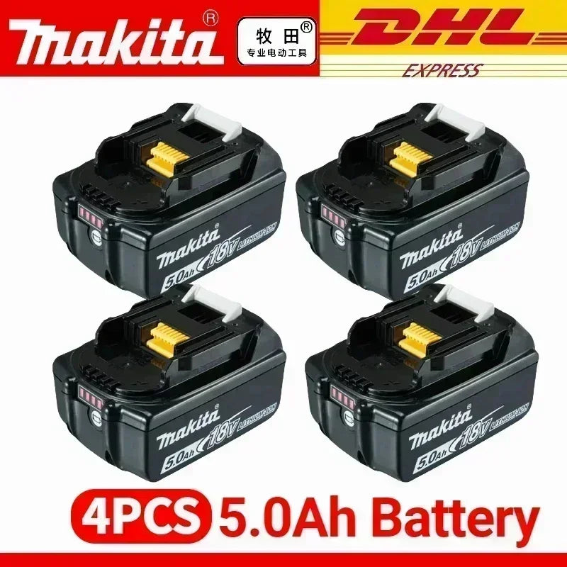 Genuine Makita 18V Battery – 6Ah/5Ah/3Ah Rechargeable for Drill DGA404, DDF487, DTW700, DTD173, HR410D, DJV182, LXT400
