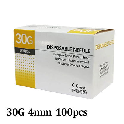 Painless Injection Needles - 30G–34G Transparent Syringe Needles with Clear Tip Caps, 1.5/2.5/4/6mm Pharmaceutical Needles