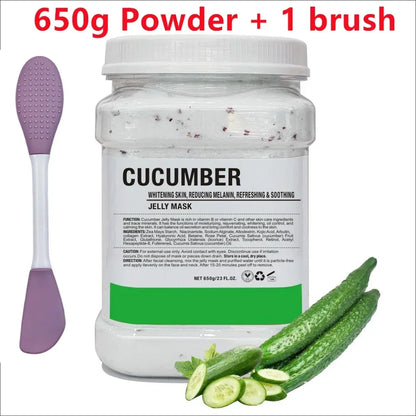 650g Chamomile Hyaluronic Acid Facial Moisturizing Mask Powder with Silicone Brush, Rose Jelly Mask for Skin Elasticity