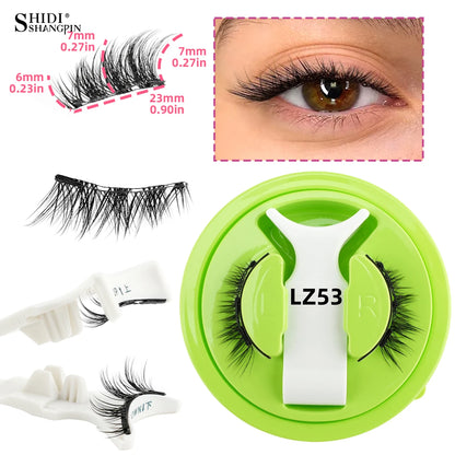 Reusable Magnetic Eyelashes Set – Natural Curly Fluffy False Lashes with Tweezers, No Glue Needed Makeup
