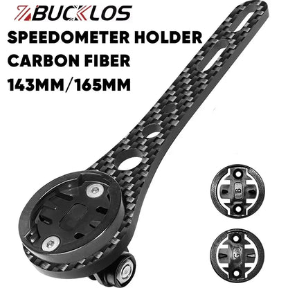 BUCKLOS Carbon Fiber Bike Computer Mount – 143mm/165mm Speedometer Holder for Garmin, Road & Mountain Bikes
