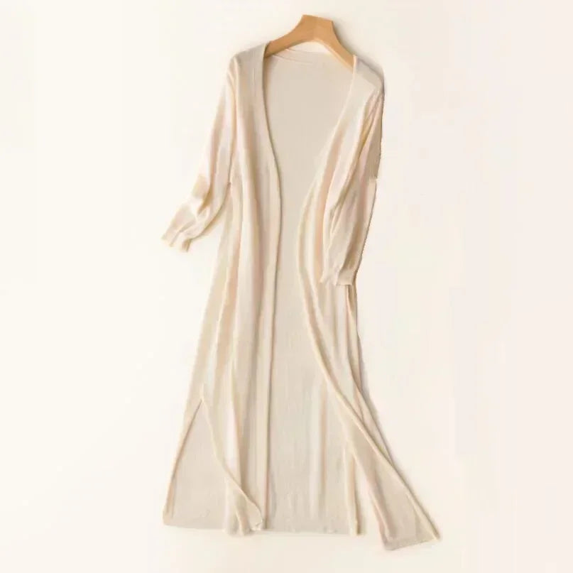 New Spring/Summer Sun Protection Clothing – Women's Long Knitted Cardigan, Sweater Coat, Jacket, and Ladies Shawl Outerwear