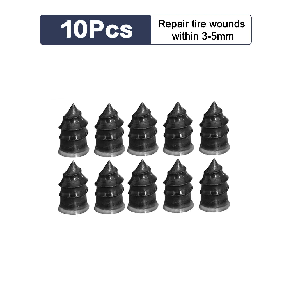 10/30PCS Car & Motorcycle Tyre Repair Nail Set – Universal Rubber Puncture Repair Tool for Truck, Scooter & Bike Tires