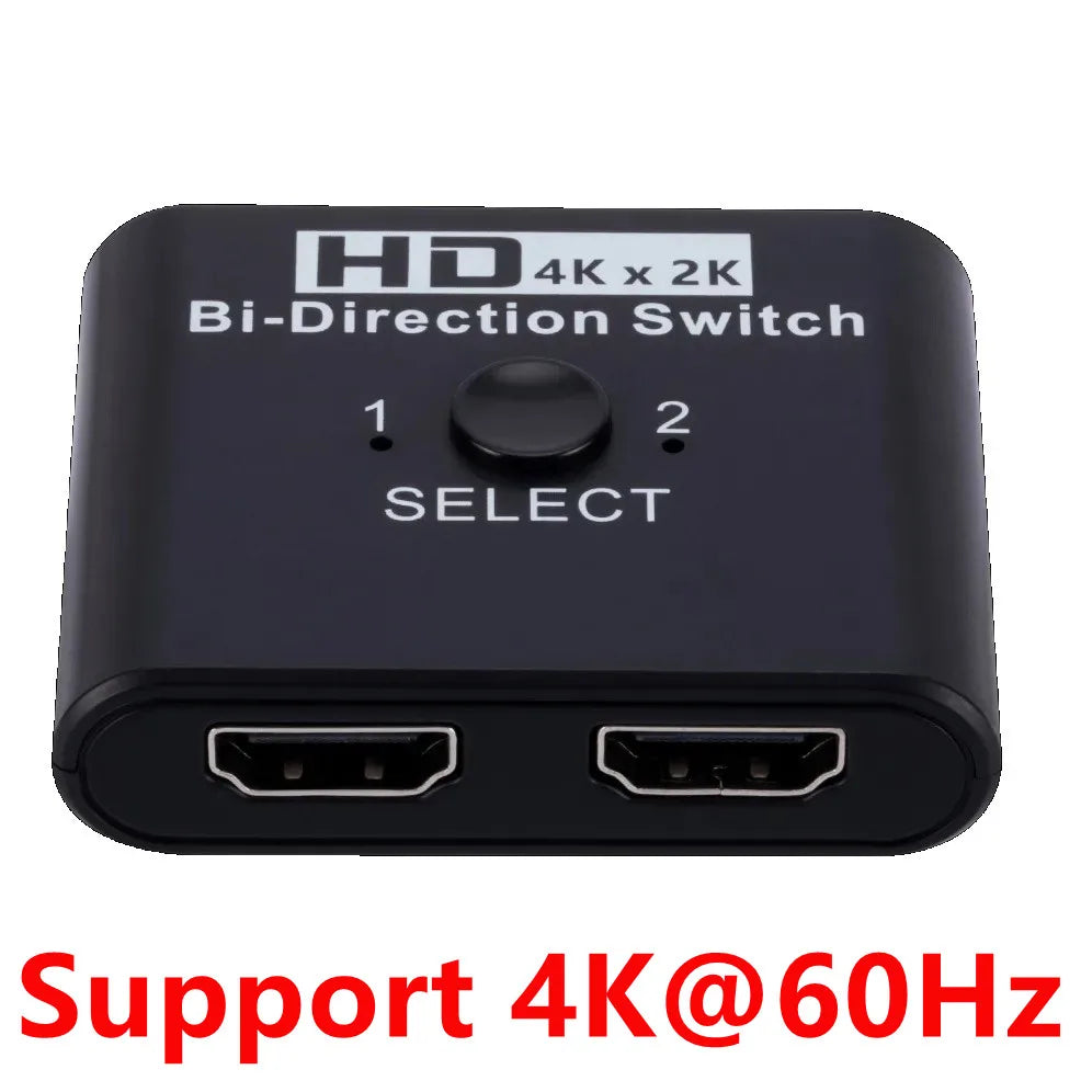 8K 60Hz HDMI Switch - 4K 120Hz Bi-Directional 2-Port HDMI Splitter for Laptop, PC, Xbox, PS3/4, TV, Monitor, Projector