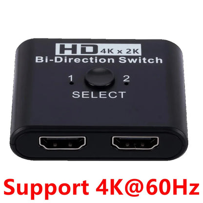 8K 60Hz HDMI Switch - 4K 120Hz Bi-Directional 2-Port HDMI Splitter for Laptop, PC, Xbox, PS3/4, TV, Monitor, Projector