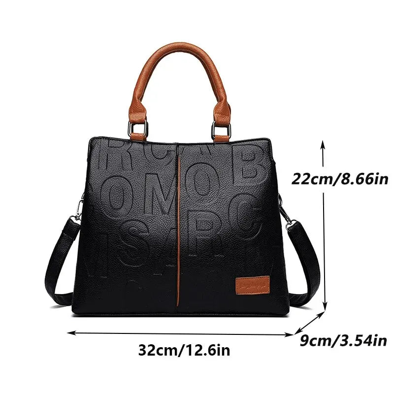 PU Leather Women’s Shoulder Crossbody Bag – Luxury Casual Large Capacity Travel Handbag