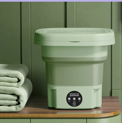 8L Portable Foldable Washing Machine – Mini Washer with Spin Dryer for Socks, Underwear & Panties