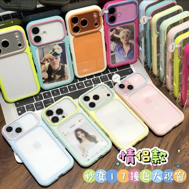 Candy Color Transparent Shockproof iPhone Case - Ultra Slim Clear Protective Cover for iPhone 17 16 15 Pro Max 14 Plus 11 12 13