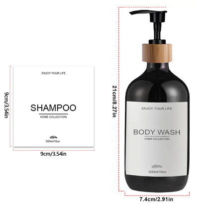 Kitchen Sink Soap Dispenser Bottle with Waterproof Labels – Refillable Dish Pump for Countertop