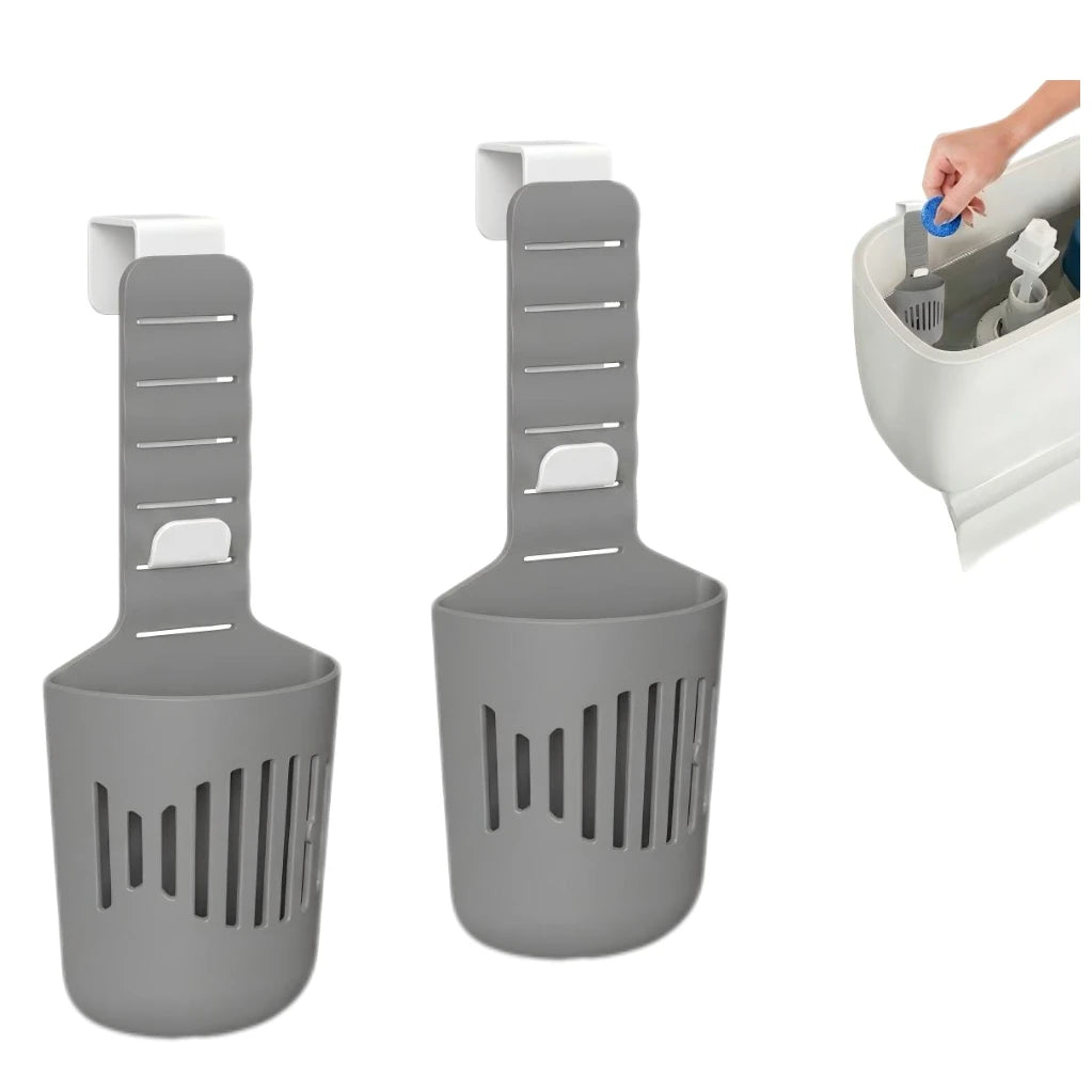 Silicone Toilet Tank Tablet Holder - Hanging Cleaner & Deodorizer Organizer