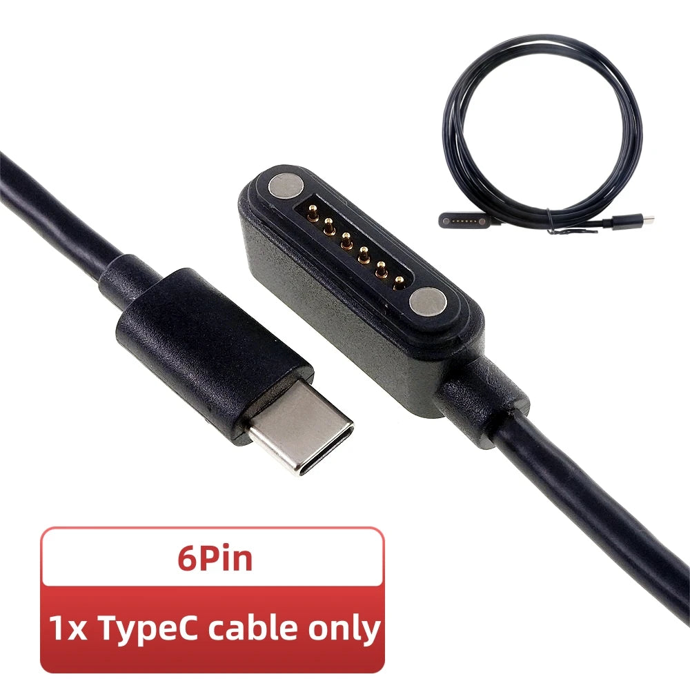 2A Waterproof Magnetic Pogo Pin Connector – 2.54mm Spring-Loaded DC Power Socket, 2-6 Positions