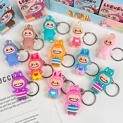 Rabu Blind Box Keychain 12/24pcs — Kawaii Cartoon Character Pendant, Mystery Box Toy for Bag, Room Decor & Gift