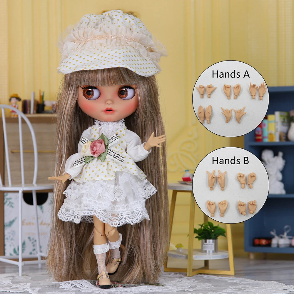 ICY DBS Blythe 1/6 BJD Doll – 30cm Tan Skin Matte Face Jointed Body, Anime Girl Toy Gift