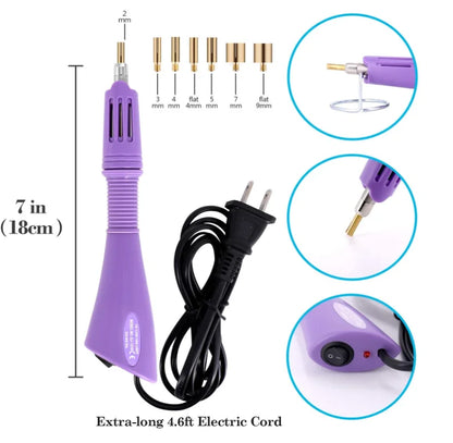 DIY Hotfix Applicator Wand Tool Kit with 2 Box Strass AAAAA Clear Glass Crystal Rhinestones - Hot Fix Rhinestone Tool