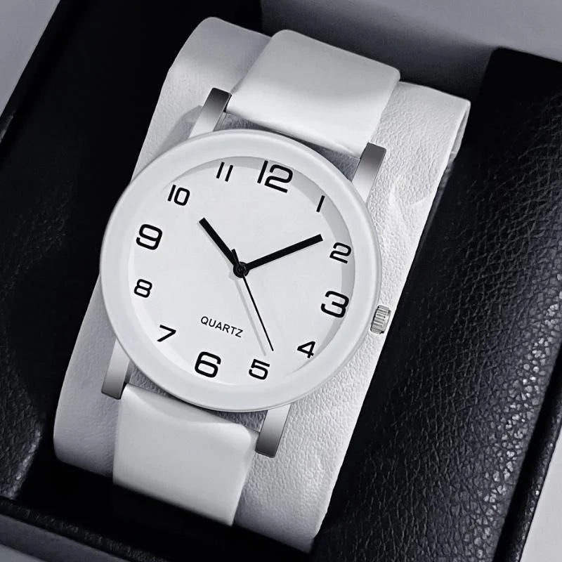 Fashion Leather Quartz Watch – Casual Digital Wristwatch for Women & Men, Couple Watch Gift