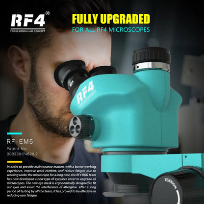 RF4 7-50X Trinocular Continuous Zoom Stereo Microscope – WF10X/22mm Eyepiece, Ideal for Mobile Phone PCB Welding & Repair