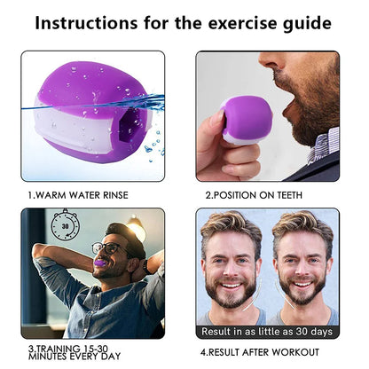 V-Shaped Faceshape Fitness Tool - Men's Facial Exerciser for Jawline & Jaw Muscles with Chew Ball Training