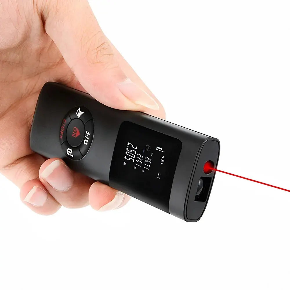 Portable Mini Smart Laser Distance Meter: USB Rechargeable Infrared Rangefinder - Handheld Range Finder Tool, Measures up to 40M/60M