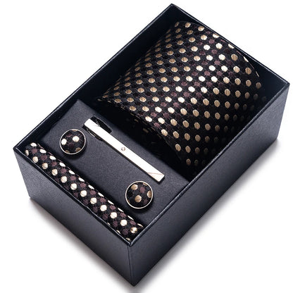 Men’s Tie and Pocket Square Gift Set – 2023 Mixed Colors Paisley Necktie in Box, Wedding Suit Accessory