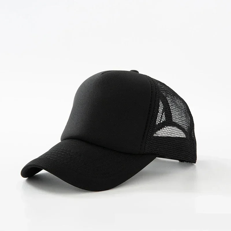 Custom Logo Trucker Hat - Adjustable Polyester Mesh Baseball Cap for Men & Women
