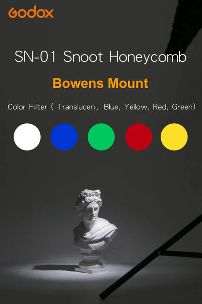 GODOX SN-01 Bowens Mount Large Snoot – Photography Studio Flash Light Fittings, Accessories for Godox S-Type, DE300, SK400 II