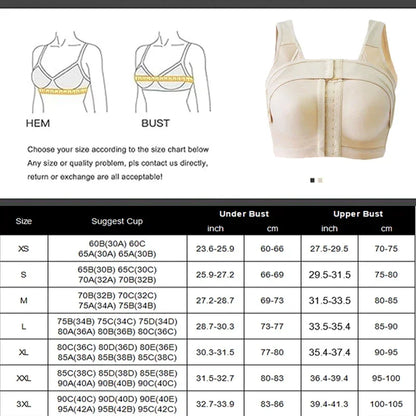 Guudia Front Hook Post-Surgery Bra – Wireless Mastectomy Recovery Bra with Front Closure & Adjustable Straps for Everyday Comfort