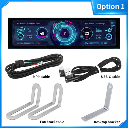8.8 Inch IPS Type C Secondary Screen – USB-C Interface CPU, GPU, RAM Display, No Need for AIDA64 Monitoring