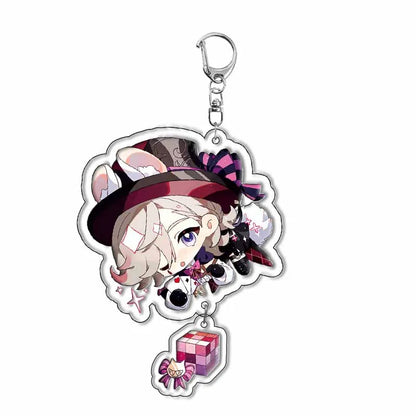 Genshin Impact Anime Keychain – Fontaine & Natlan Characters Sigewinne, Charlotte, Navia, Neuvillette & Clorinde Freminet