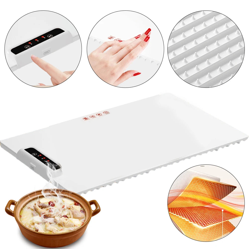 Electric Warming Tray – Adjustable Temperature Smart Silicone Heating Plate for Parties and Family Gatherings
