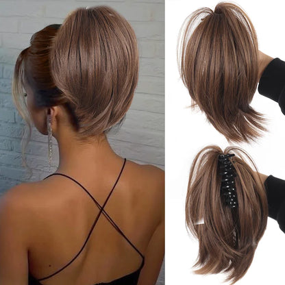 LUPU Synthetic Messy Bun Hair Piece - Clip-In Chignon Ponytail Extension Scrunchie for Women