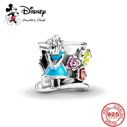 New 925 Sterling Silver Mickey Minnie Vinnie Charm – Beaded Fit for Original Pendant Bracelet, DIY Ladies Jewelry