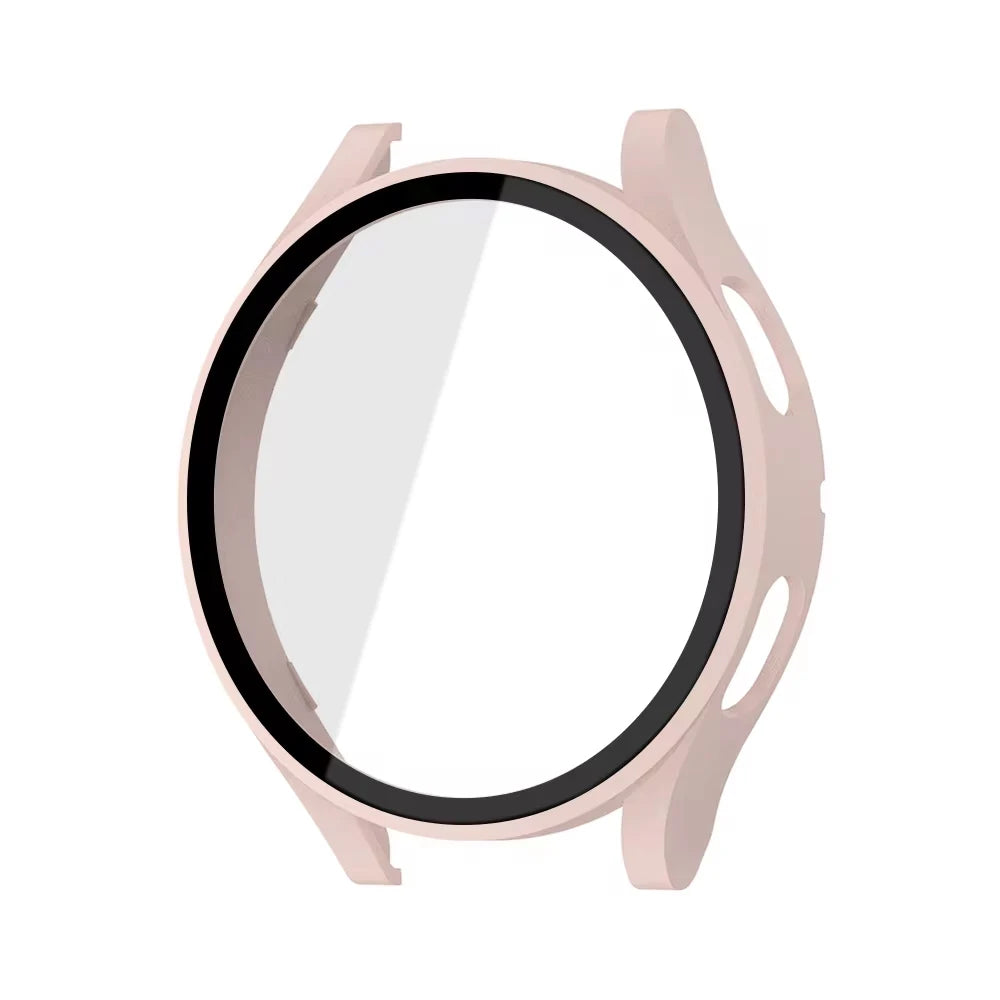 Tempered Glass & PC Bumper Case for Samsung Galaxy Watch 4/5/6/7/8 – Full Coverage Protective Cover (40mm & 44mm)
