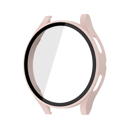 Tempered Glass & PC Bumper Case for Samsung Galaxy Watch 4/5/6/7/8 – Full Coverage Protective Cover (40mm & 44mm)