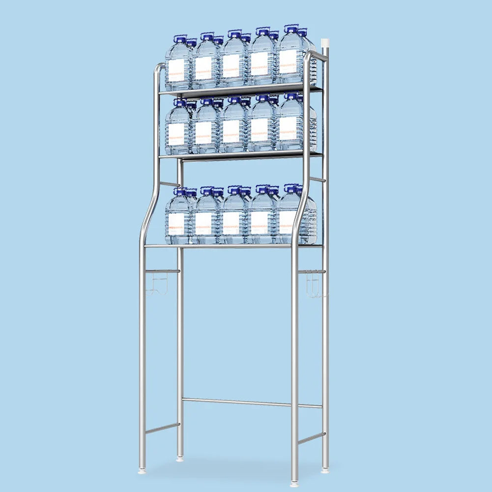 Metal Over-The-Toilet Storage Rack – Bathroom Organizer with Towel Hooks & Toilet Paper Holder