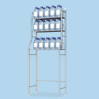 Metal Over-The-Toilet Storage Rack – Bathroom Organizer with Towel Hooks & Toilet Paper Holder