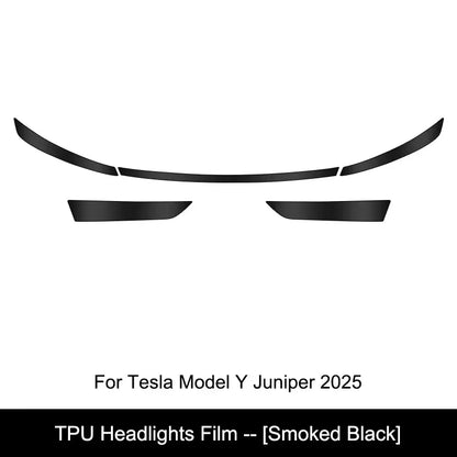 Tesla Model Y 2025 TPU Blackened Headlight & Taillight Protective Film – Juniper Color Changing Film