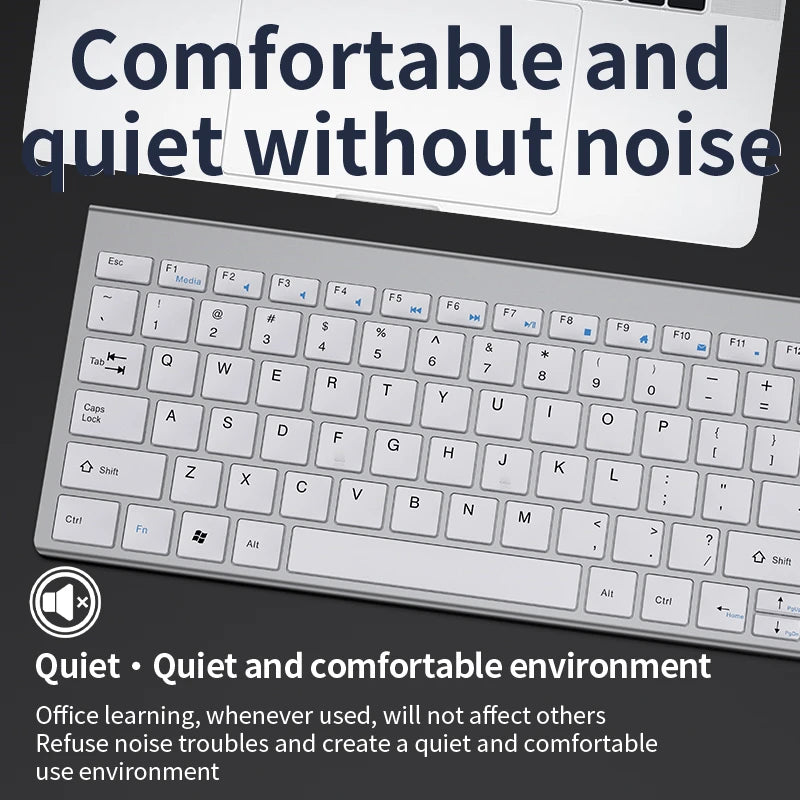 Bluetooth 5.0 & 2.4G Wireless Keyboard and Mouse Combo – Mini Multimedia Set for Laptop, PC, TV, iPad, MacBook, Android