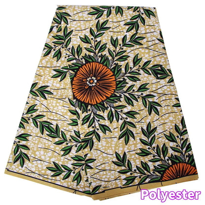 Ankara African Wax Print Fabric - Batik Pagne Polyester Material for DIY Sewing, Patchwork & Wedding Dress Craft