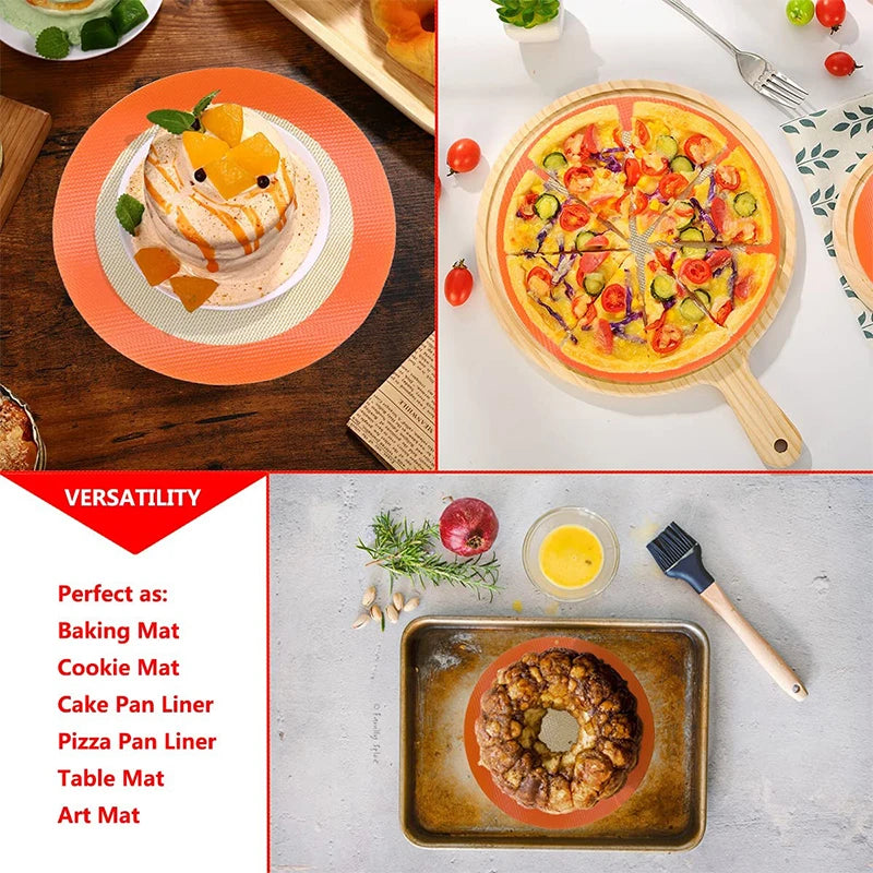 LMETJMA Round Silicone Baking Mats – Non-Stick, Food-Grade & Reusable for Macarons, Cookies & Oven Use