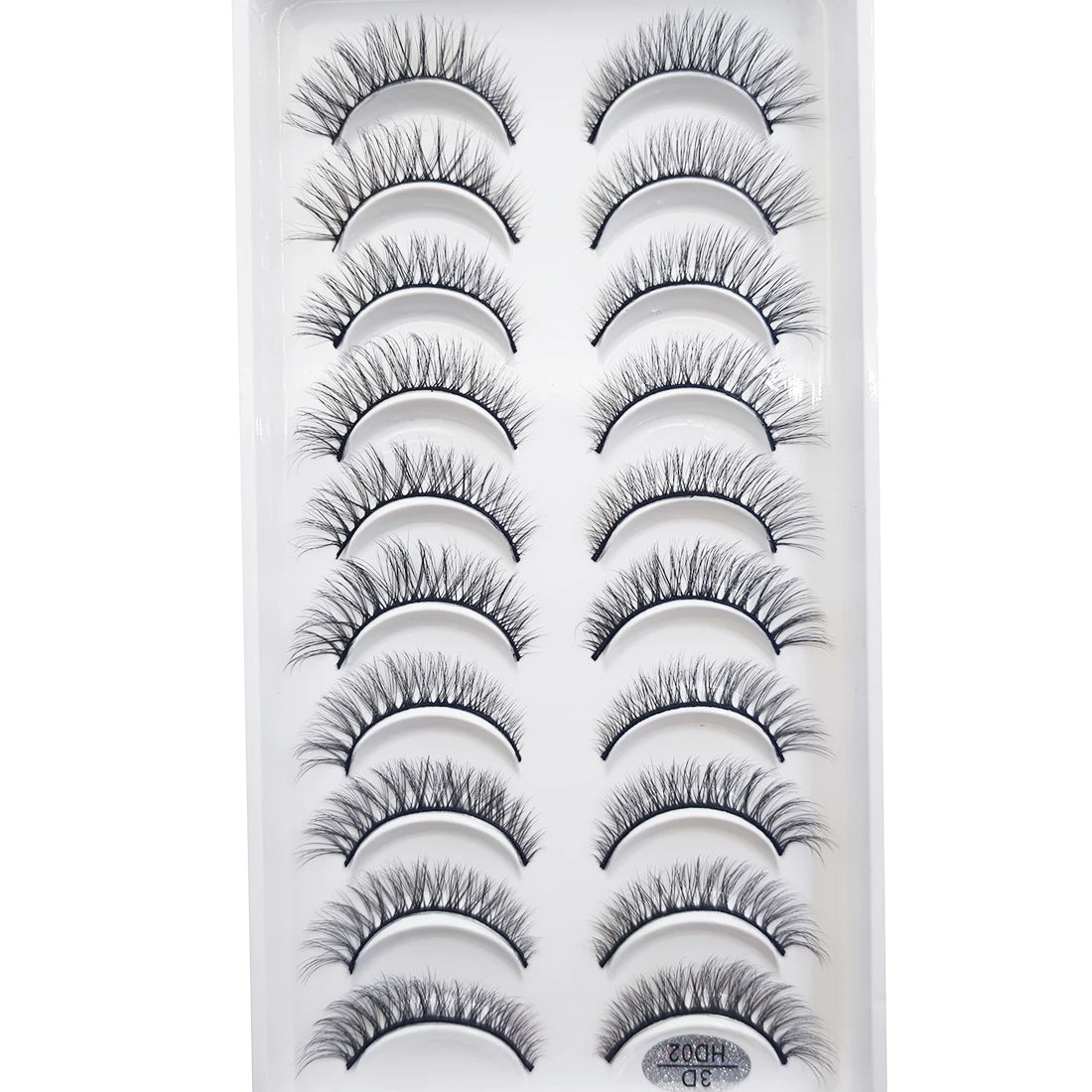 10 Pairs 3D Mink False Eyelashes – Soft Natural Cross Messy Dense Lash Extensions Makeup