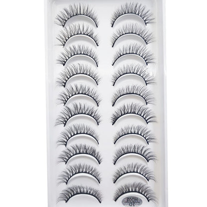 10 Pairs 3D Mink False Eyelashes – Soft Natural Cross Messy Dense Lash Extensions Makeup