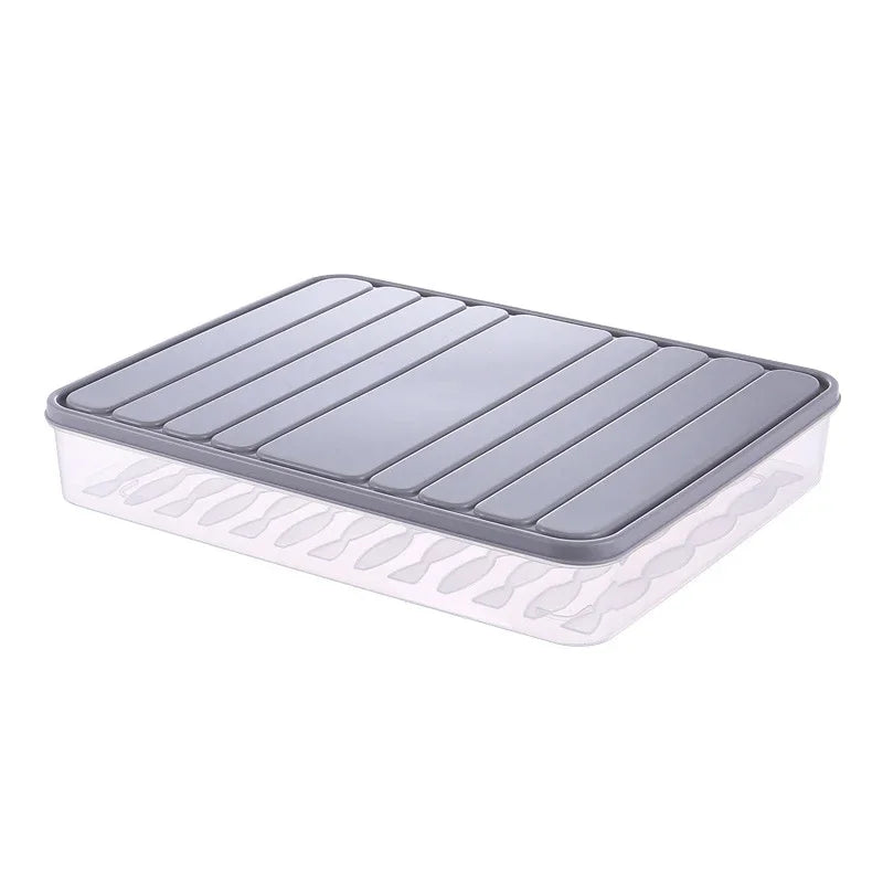 Freezer Dumpling Storage Box — Stackable Square Plastic Food Saver with Lid, Single-Layer Sealed Transparent Container