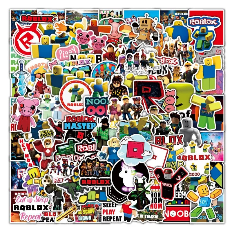 50/100pcs Roblox Cartoon Stickers – Waterproof Game Stickers for Water Cups, Luggage, Notebooks, Scooters, Student Gifts