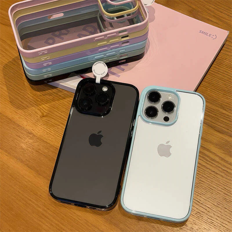 Luxury Clear Acrylic Phone Case for iPhone 11–17 Pro Max - Transparent Candy Bumper Protection Cover