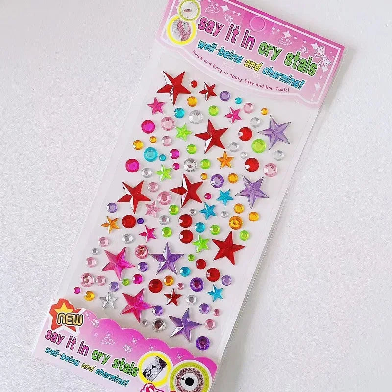 Glitter Face Rhinestone Stickers - Kids Eye & Face Diamond Jewels for Festival Makeup, Parties & Creative Looks