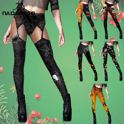 Women’s Christmas Leggings - Mid-Waist Skinny Digital Print Pants for Fitness, Running & Yoga