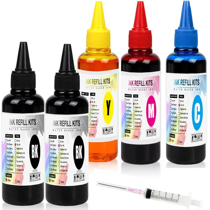 Universal Dye Ink Kit - 100ml BK/CMY Printer Ink for HP, Canon, Epson & Brother CISS Systems