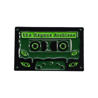 Magnetic Tape Music Series Metal Brooch – Versatile Clothing, Necklace & Badge Accessory with English Style